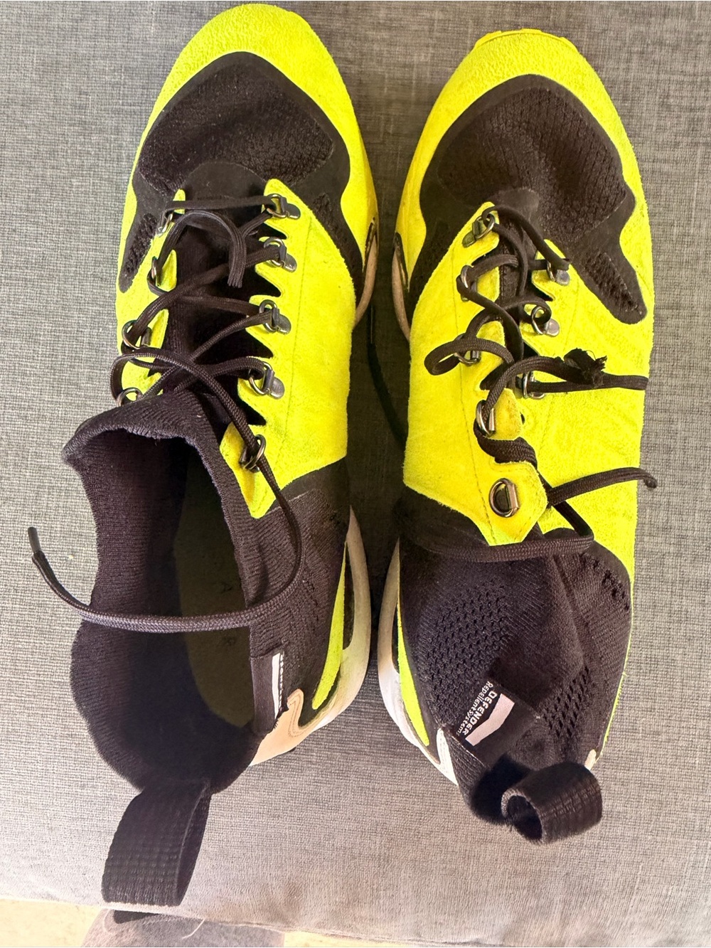 Nike Neon Yellow and Black Men's Athletic Shoes
